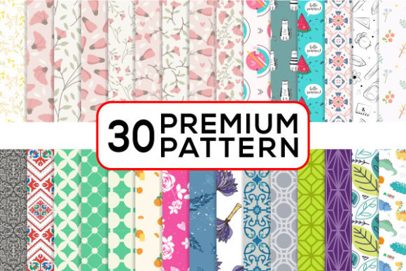 30 Pack Premium Seamless Patterns for Creative Designers