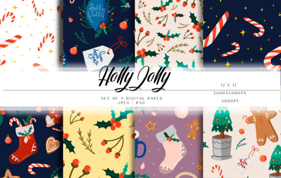 Christmas Patterns and Winter Digital Paper