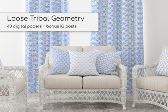 Geometric Watercolor Patterns Set: Design Asset for Creatives