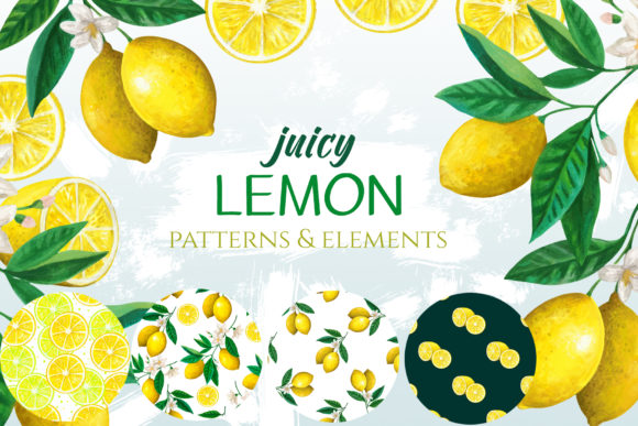 Juicy Lemon Elements and Patterns: Versatile Design Assets for Creative Workflows