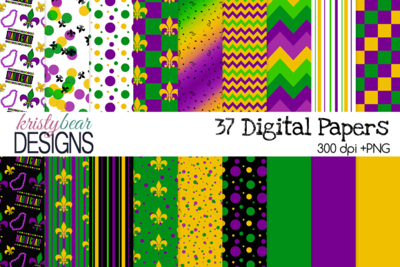 Mardi Gras Digital Paper Patterns: A Designer's Resource