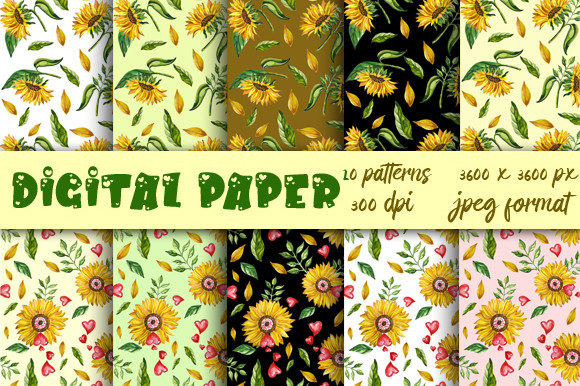 Patterns Sunflower Digital Paper: A Beautiful Addition to Your Creative Projects