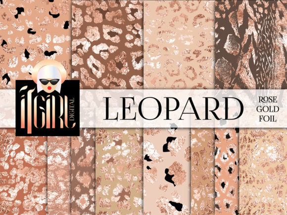 Rose Gold Foil Leopard Patterns for Creators