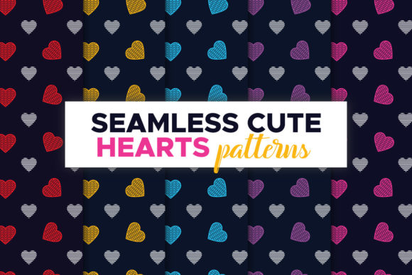 Seamless Cute Hearts Patterns Bundle: Add Charm and Warmth to Every Design