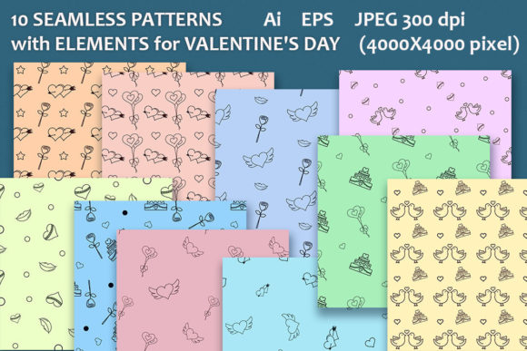 Seamless Element Patterns for Valentine: Creative Designs for Every Occasion