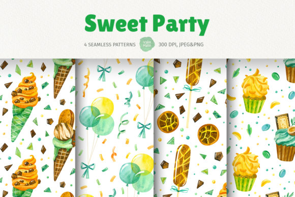Seamless Patterns with Ice Cream and Sweets for Creative Projects