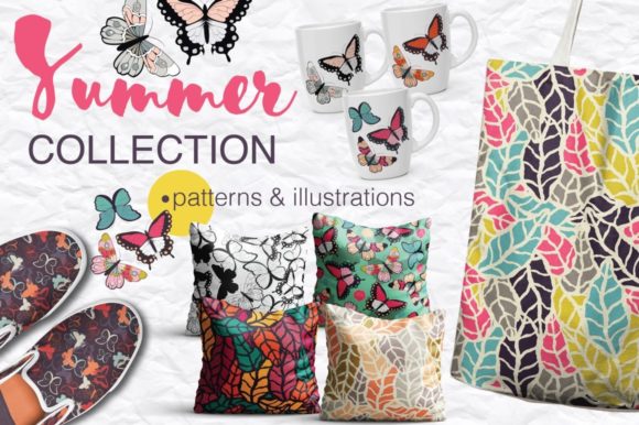 Summer Patterns: Butterflies, Leaves – Your Design Solution for Seasonal Creativity