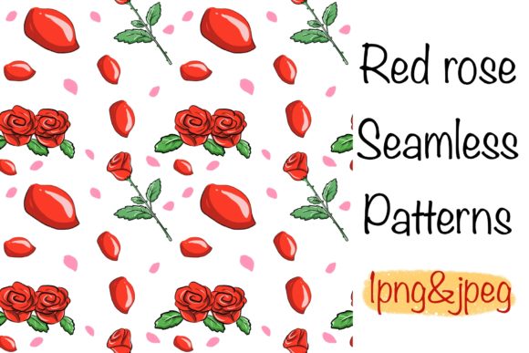 Valentine-red Roses Seamless Patterns